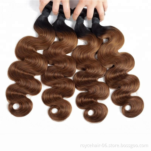 Body Wave weft Brown Hair extension  Brazilian Hair Bundles Human Hair Wavy
